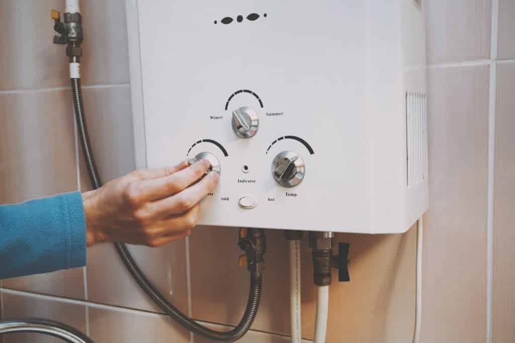 Aquecedor a gás instalado